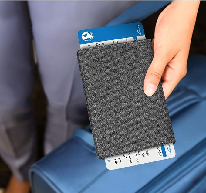 FINTIE Passport Holder, Slim Travel Wallet RFID Blocking Card Case Cover | Passport Cover Protector Essentials with Credit Card Slots, For Women/Men