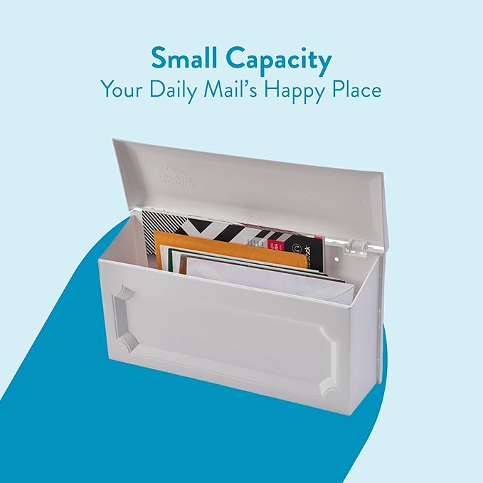 Architectural Mailboxes Windsor Plastic Wall Mount Mailbox, White, Small | Durable rust-resistant build with weather-resistant outdoor construction.