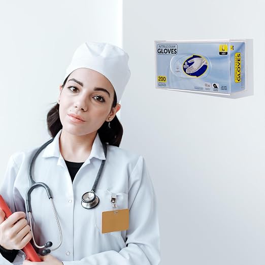 Acrylic Glove Box Holder Wall Mount Disposable Glove Dispenser Storage Organizer for Kitchen, Lab, Garages, Office, Clear