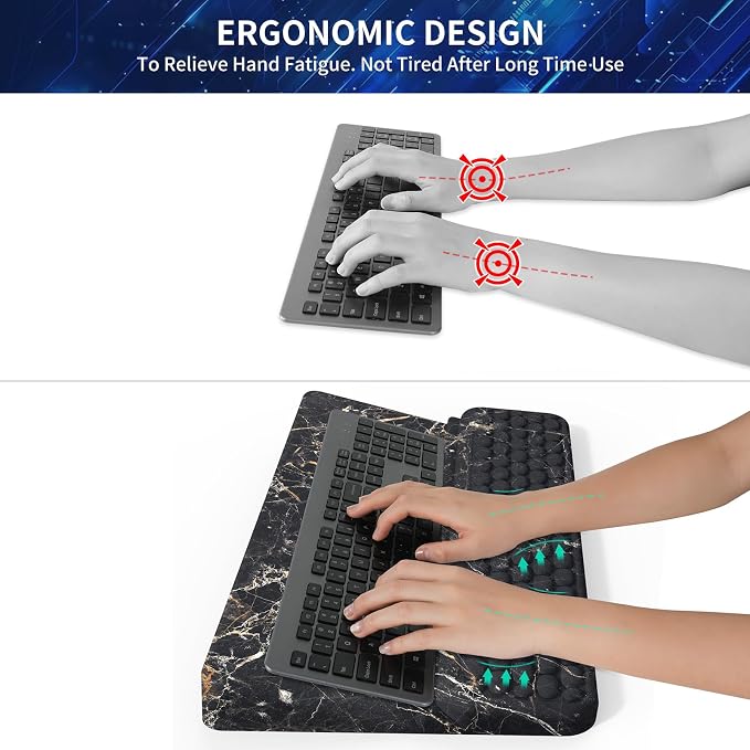 Keyboard Stand for Desktop, Keyboards Wrist Rest, Ergonomic Keyboards Holder for Easy Typing Working, Wrist pad for Keyboards with Comfortable Wrist Rest for Keyboard Black Gold