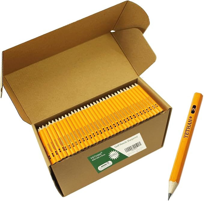 Golf Pencils, 680 Pcs, 3.5" | Pre-sharpened, Mini Half Pencils, #2 HB Hexagon Back to school