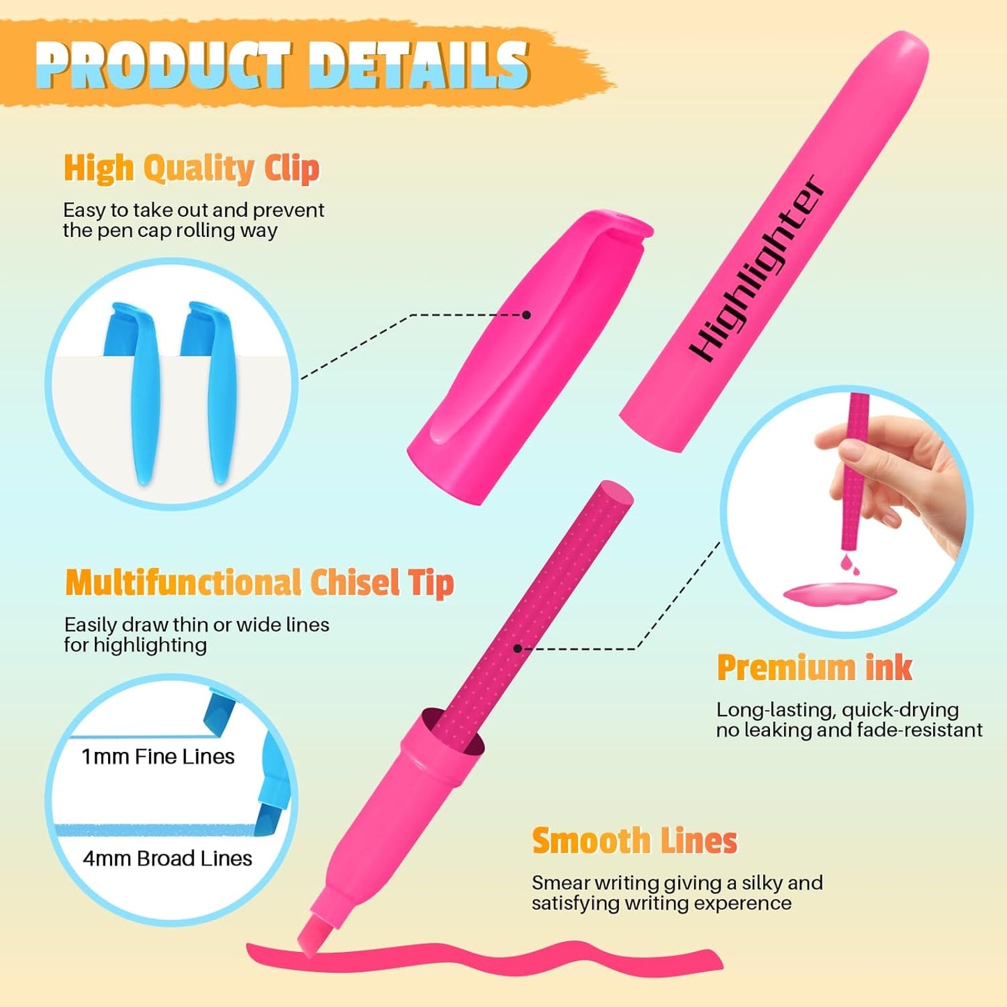 Aigybobo 192 Pack Highlighters in 6 Assorted Colors, Chisel Tip Dry-Quickly Highlighters Bulk, No Bleed Highlighter Markers for Kids Adults, Classroom Teachers Must Haves, School Office Supplies
