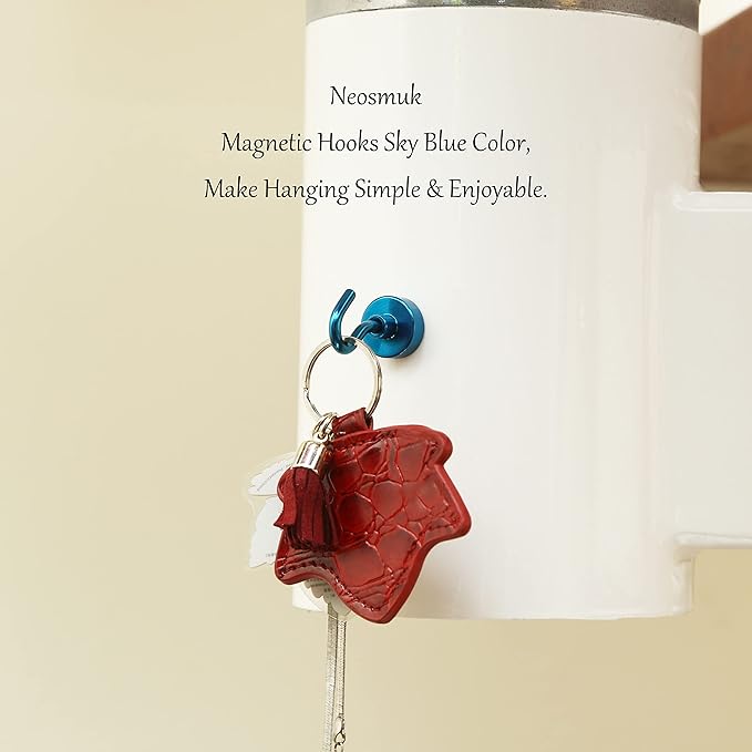 Neosmuk Magnetic Hooks, Heavy Duty 30lb+ Strong Magnet Hook for Cruise Cabins, Cruise Essentials 2026 for Hanging, Metal Wall Refrigerator Hangers (RoyalBlue, 12 Pack)