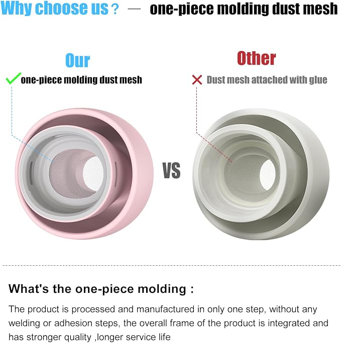 3 Pairs Replacement Ear Tips for AirPods Pro 2nd & 1st(S/M/L, Pink) | with Noise Reduction Hole, Silicone Ear Tips with Cleaning Pen & Portable Storage Box, Fit in the Charging Case