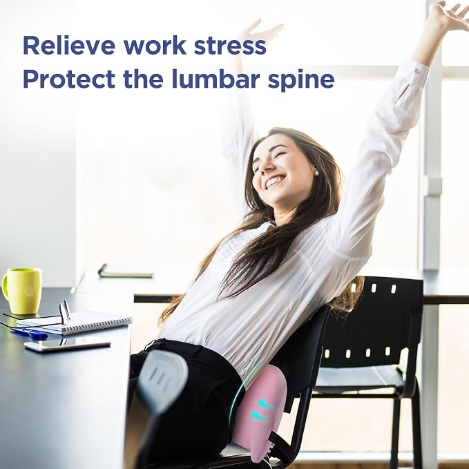 Lumbar Support Pillow for Office Chair, Memory Foam Car Back Cushion | Lumbar Pillow Lower Back with Adjustable Straps, Ergonomic Chair Back Pillow for Office, Car, Gaming Chairs and Bed