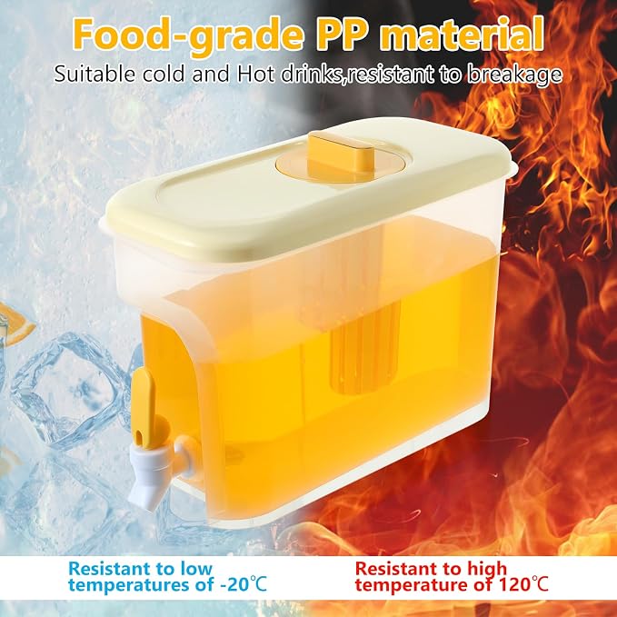 3Pack Drink Dispenser for Fridge 1 Gallon Beverage Liquid Drink Container with Spigot for Party Upgraded Gallon Water Dispenser Ice Tea Pitcher for Fridge