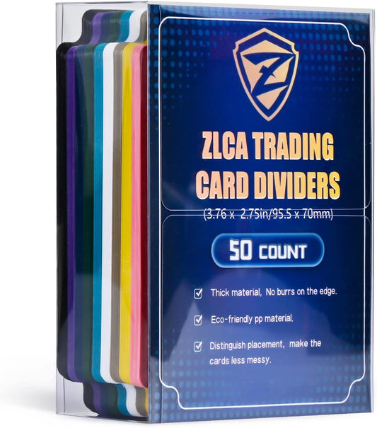 ZLCA Trading Card Dividers with Tabs 2.75 x 3.76 Inch (50, Corlorful)