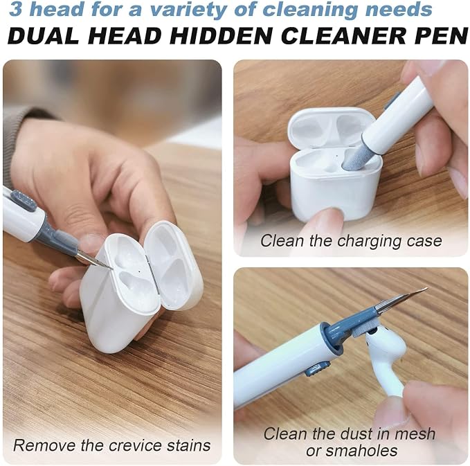 for AirPods 1/2 Case Cover, Come with Cleaner Kit, Soft Silicone Protective Cover with Buckle, Compatible with AirPods 2nd 1st Generation Charging Case, Front LED Visible, Sky Blue
