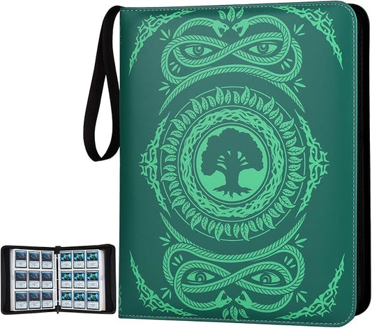 9-Pocket Card Binder for MTG,720 Double Sided Pocket PU Trading Collection Binder,Premium Collector Card Album for MTG,TCG,Yugioh,Game Cards(Green)