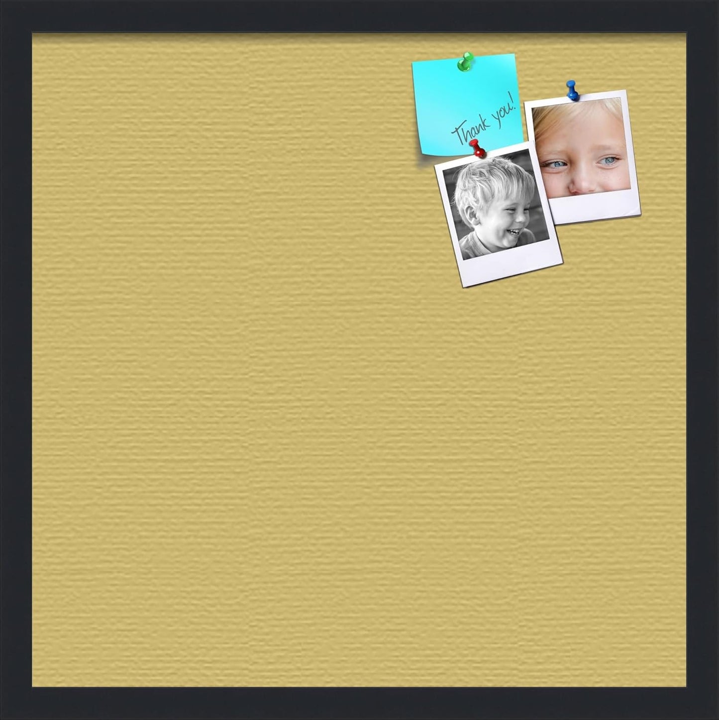 PinPix 20x20 Inch Cork Bulletin Board. This Decorative Framed Pin Board Comes with Honey Pastel Design and a Satin Black Frame. Ideal for Home Office Decor or Message Board (PinPix-1810)