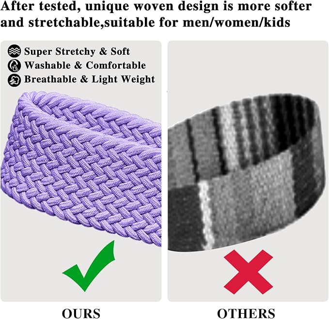 Fishent Stretchy Wristlet Keychain, Cute Key Chain, Woven Wrist Lanyard for Car Keys with 3 Keyrings and D-ring for Women Men