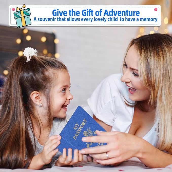 30 Pcs Blank Passport Notebook Blue Passport Book Fake Passport Travel Journal Sticker Collection Book for Kids School Projects World Travel Pretend Activity Party Favors, 5.51x3.9 Inch