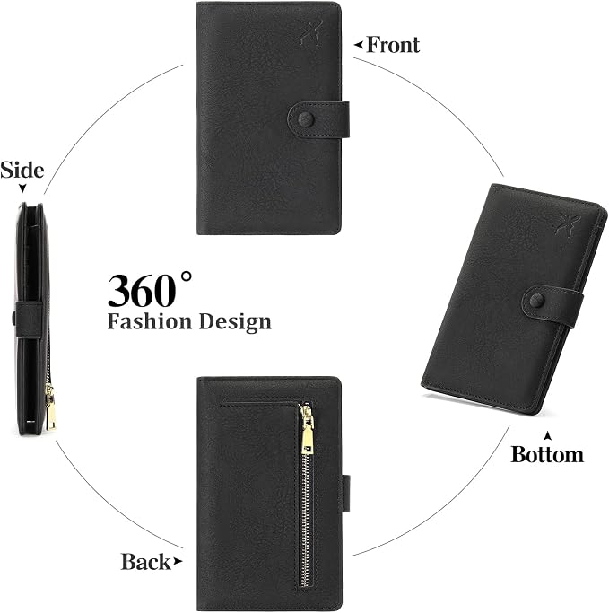 RFID Blocking Passport Wallet Cover Case Travel Document Organizer for Women and Men,Travel Wallet for Credit Card