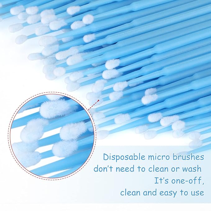 G2PLUS 500PCS Cotton Swabs, Disposable Micro Applicators Brush for Makeup and Personal Care Cosmetic Brush, Micro Swabs for Eyelash Extensions, Nails, Eyeliner (Head Diameter: 2.5mm/0.098'') | Cotton Tips, 2.5 mm / 0.098 in Diameter, Single Use for Eye...