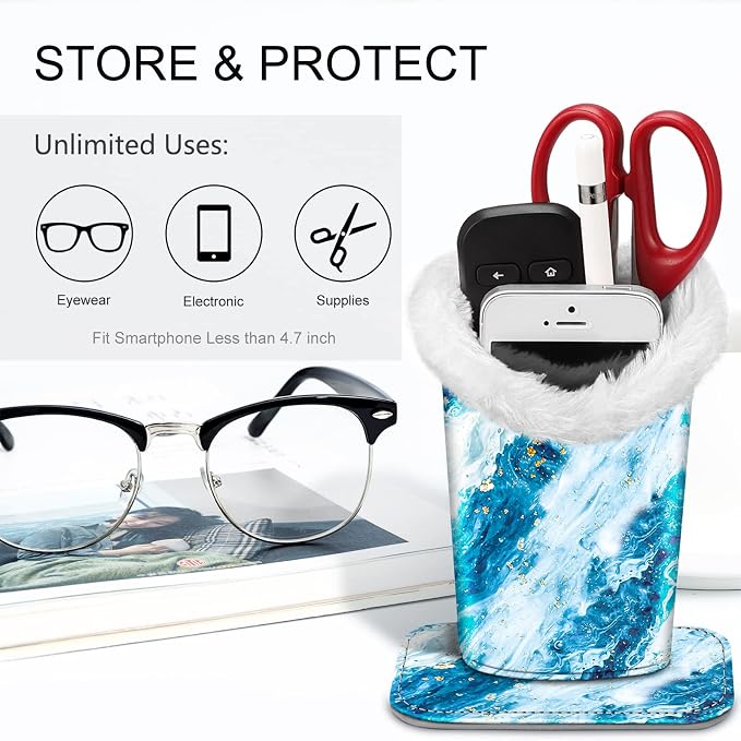 FINTIE Plush Lined Eyeglasses Holder, Glasses Stand Case, Anti-scratch Glasses Storage Organizer for Desk, Nightstand, Office