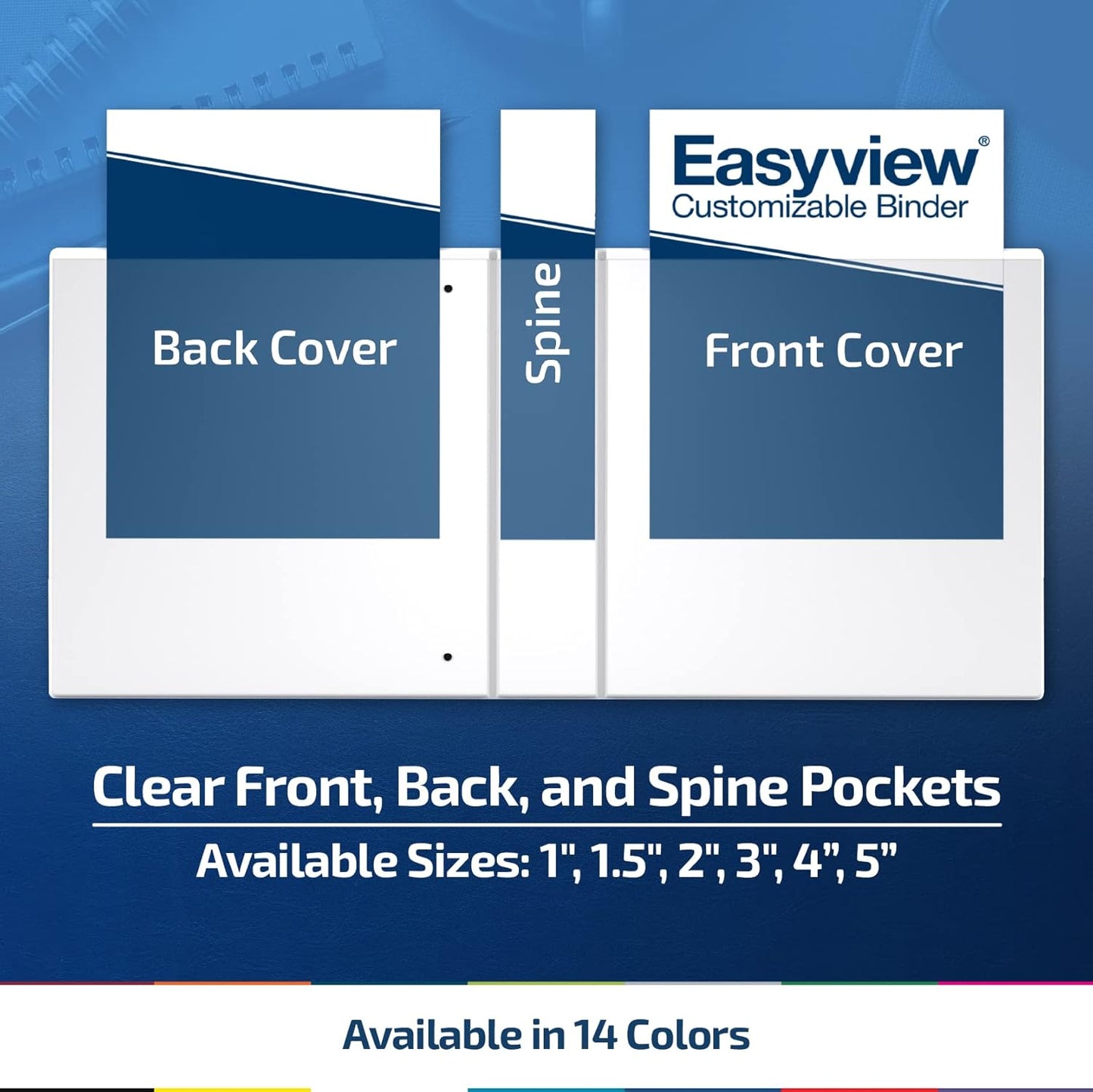 Easyview Premium 3-Ring Binders with Clear-View Covers and Round Rings, Binders for School or Office, 2 Inch, Pack of 6, Purple