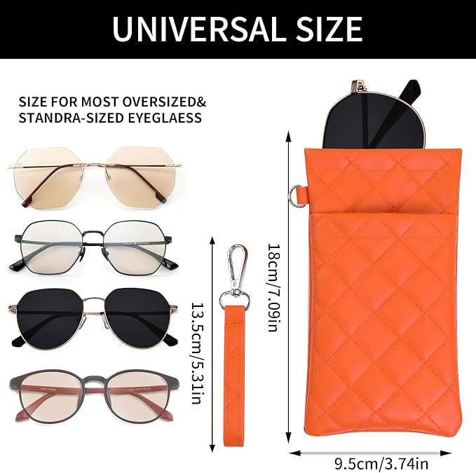 Double Eyeglass Case Soft Dual Glasses Case for Women Men Travel Squeeze Top Sunglasses Cases Eyeglasses Pouch
