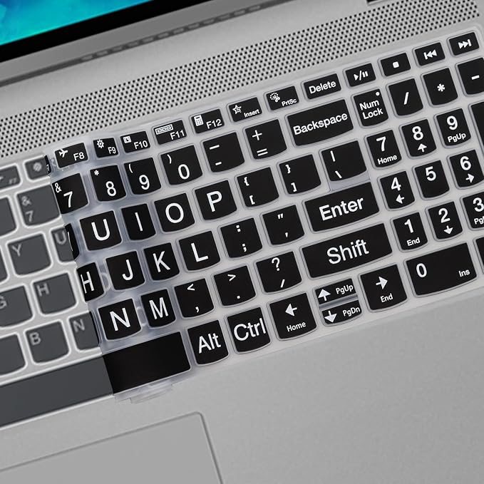 Large Print Keyboard Cover for Lenovo Yoga 7i 15.6" 16", IdeaPad 3/IdeaPad 3i 15.6 17.3, IdeaPad 5/IdeaPad 5i 15.6 17.3, IdeaPad Flex 5/Flex 5 15.6, Yoga Slim 7 15, IdeaPad Slim 7 15.6, ThinkBook 15