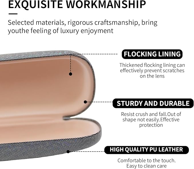 PERFECTSIGHT Hard Shell Eyeglasses Case, Kawaii Protective Glasses Case for Kids, Cute Eyeglass Case for Women Men Girls