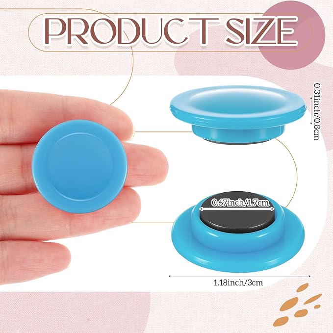 Outus 45 Pcs Retro Color Round Whiteboard Magnets 3 cm Refrigerator Magnets Back to School Dry Board Mini Fridge Teacher Supplies for Home Offices School Class