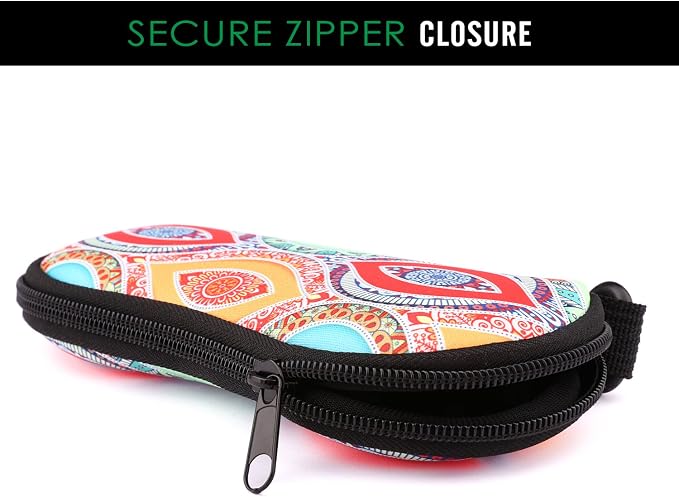 MoKo Sunglasses Soft Case Ultra Light Neoprene Zipper Eyeglass Case for Men Women