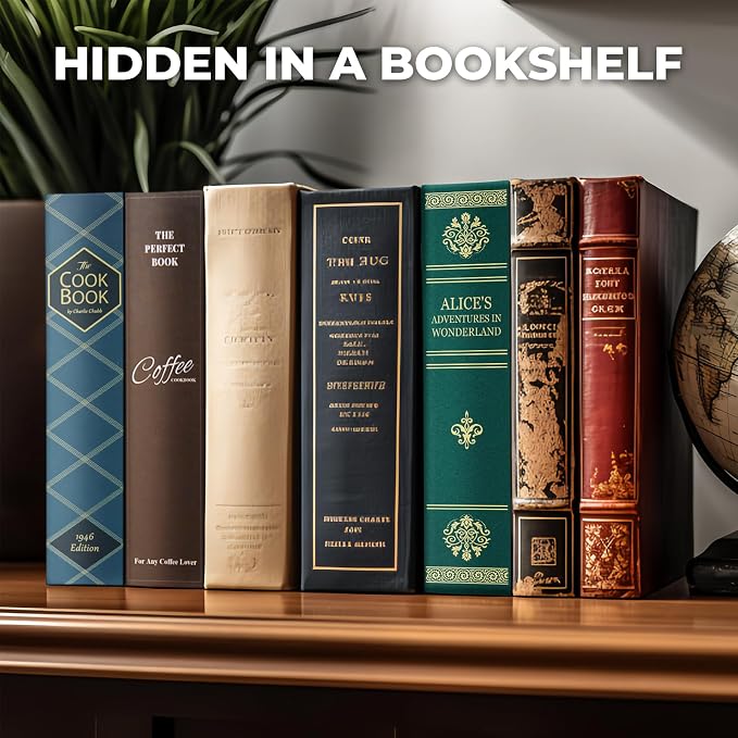 Book Safe with Combination Lock, Hidden Safe (9.5 x 6.2 x 2.2 Inch) with Fireproof Bag, Secret Diversion Safe, Hollow Book Box Hidden Storage, Money Safe Box for Cash (ALICE)