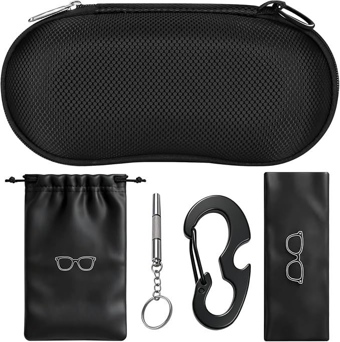 RayLove Sunglasses Case Hard Shell, Crush Resistant Eyeglass Case with Zipper, Lightweight Sunglasses Travel Case