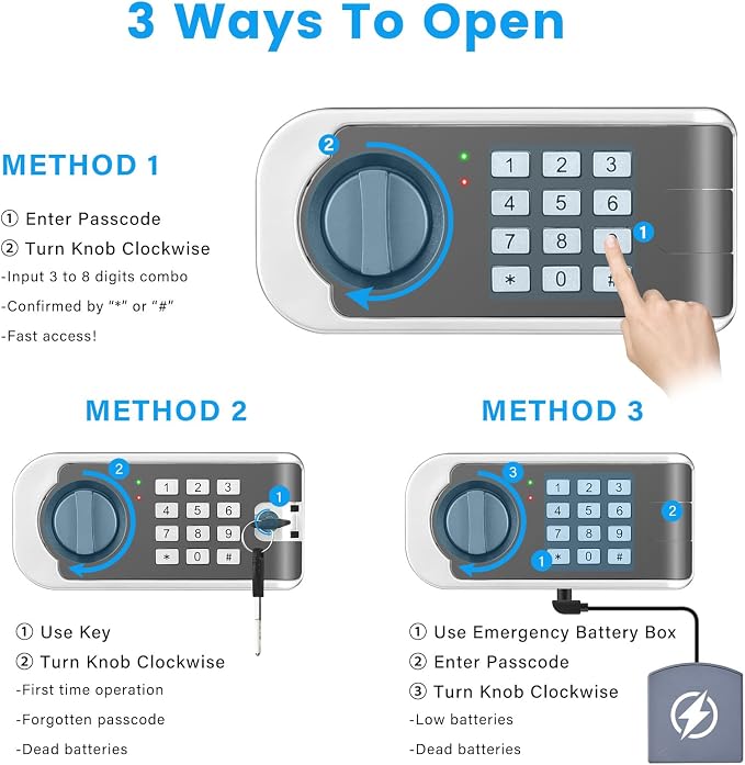 [19.7" Tall] Safe Box, 3.5 Cuft Home Safes with Fireproof Waterproof Bag, Security Digital Safe for Home with Programmable Keypad Keys, Smart Alert, Mute Mode, Anti-theft Document Safe for Valuables