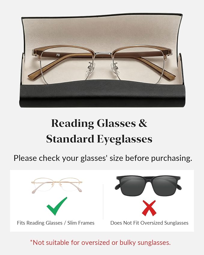 Slim Glasses Case, Reading Glasses Case, Portable Hard Shell Protective Eyeglasses Case with Magnetic Closure for Travel
