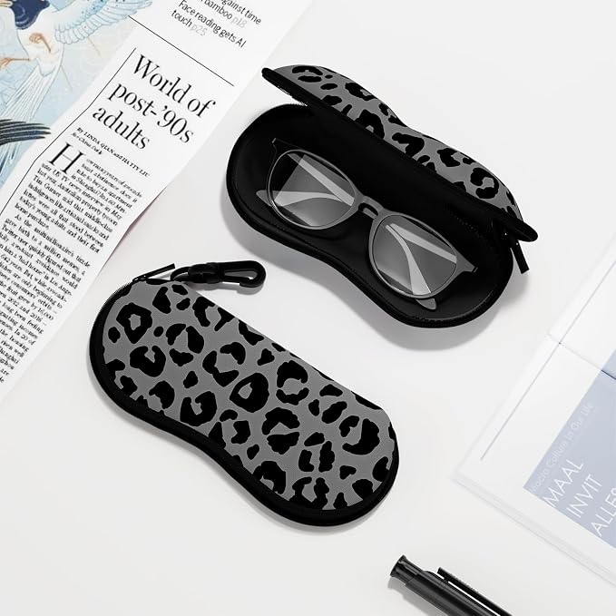 Sunglasses Soft Case, Ultra Light Portable Neoprene Zipper Glasses Case for Men Women