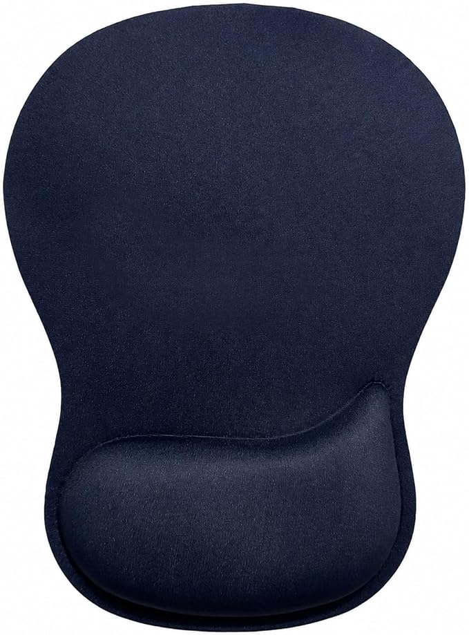 Mouse Pad with Wrist Rest Ergonomic Memory Foam Support, Non-Slip Rubber Base, Comfortable Typing Cushion for Home Office Computer Laptop, Navy Blue