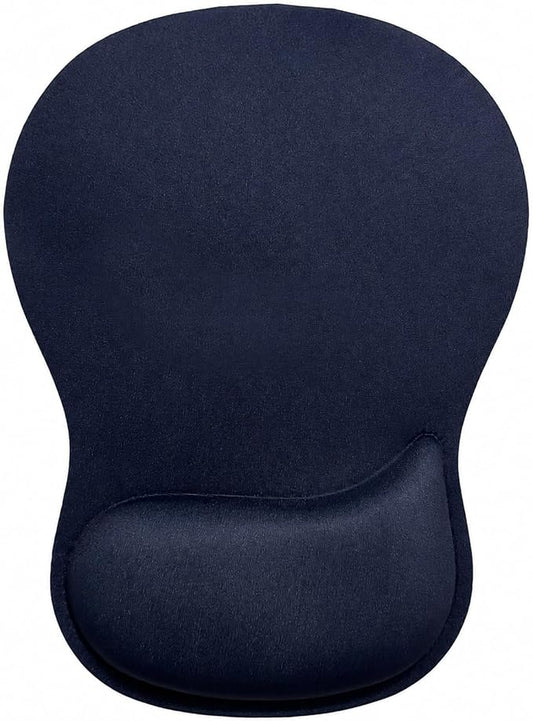 Mouse Pad with Wrist Rest Ergonomic Memory Foam Support, Non-Slip Rubber Base, Comfortable Typing Cushion for Home Office Computer Laptop, Navy Blue