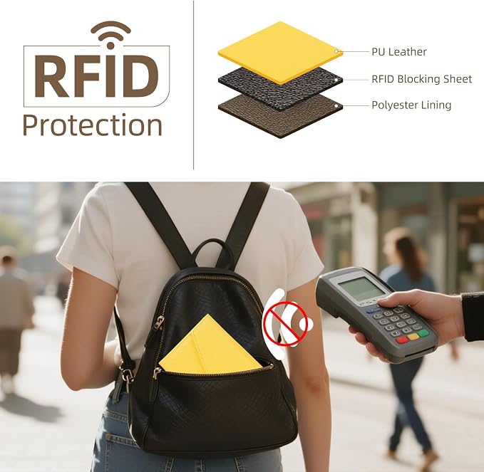 Passport Holder Travel Wallet Organizer for Women,Primrose Yellow | RFID secure, 6 card slots, 28 sim pockets, passport holder with zip-around wallet, slim fit for women travelers.