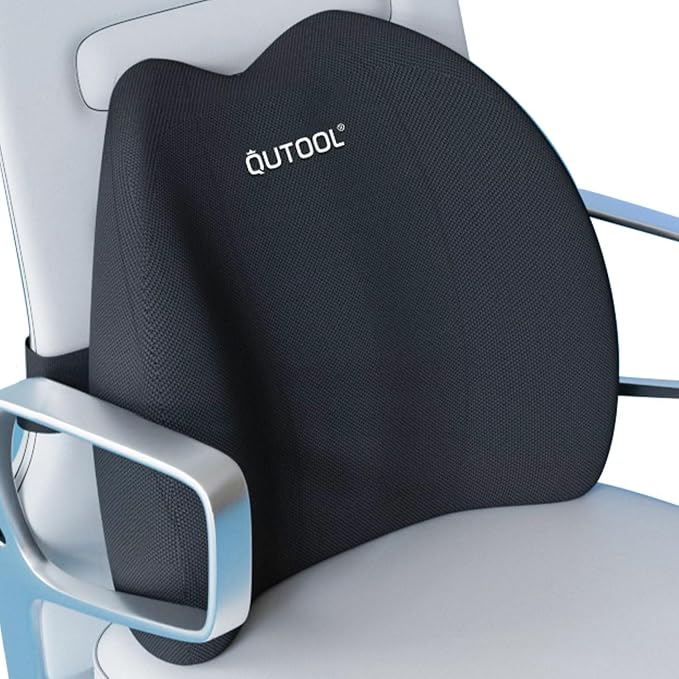 QUTOOL Lumbar Support for Office Chair Pressure Relief Improve Posture | Ergonomic Lower Back Support Pillow with Adjustable Straps,High-Density Memory Foam,Washable Cover,Long Sitting Comfort