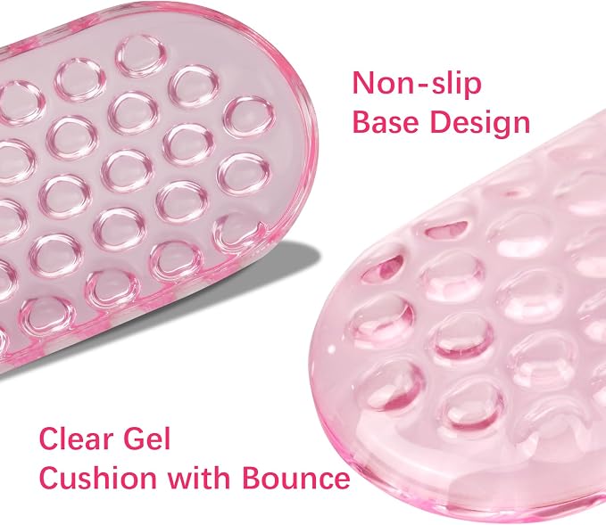 MOSISO Gel Wrist Rest Support for Mouse Pad&Keyboard Set, Pink | Ergonomic Massage Keyboard&Mouse Pad Set, Non-Slip Base Pain Relief&Soft Cooling Gel Computer Easy Typing Pad for Home/Office