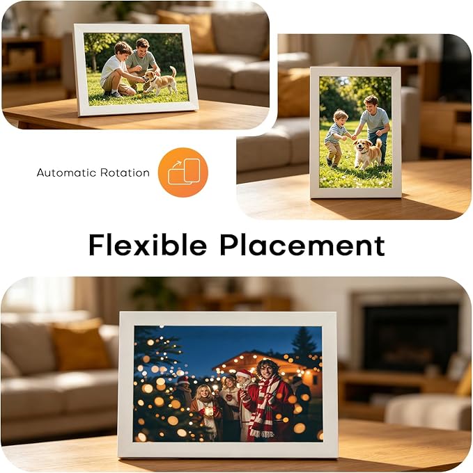 LeaMea Digital Picture Frame 1280x800 HD IPS Touch Screen 32GB Frameo 10.1 Inch Smart WiFi Digital Photo Frame Auto-Rotate Wall Mount Gifts for Christmas Valentine Mother Father Day