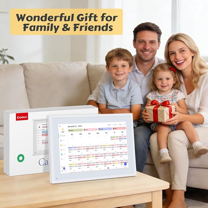 COMIX 10.1" Smart Digital Calendar for Desk, WiFi Cloud Sync Family Shared Planner with Touchscreen, Electronic Tabletop Schedule Display for Home Office, Kitchen & Nightstand
