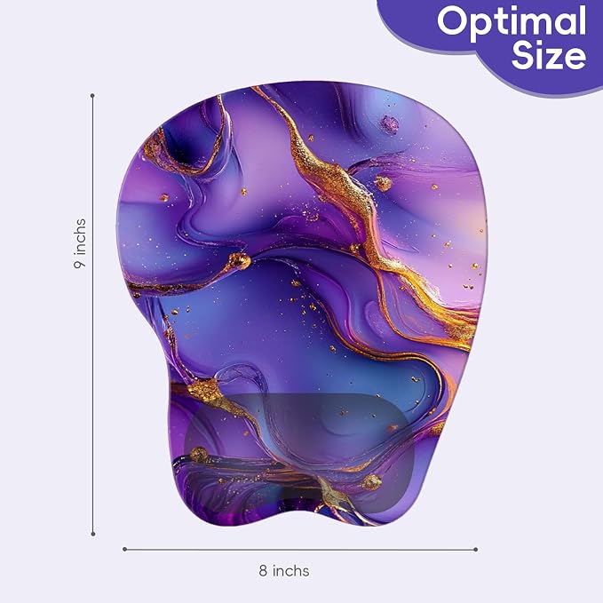 Upgrade Ergonomic Mouse Pad,Non Slip Mousepad Wrist Rest Support for Office, Computer, Laptop & Mac(B-Art Purple Marble)