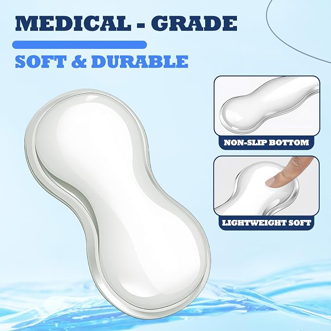 Silicone Gel Keyboard and Mouse Wrist Rest Set, Ergonomic Cool Non-Slip Pad for Typing Pain Relief, Comfort Support for Office Home Computer Laptop, White ﻿ ﻿