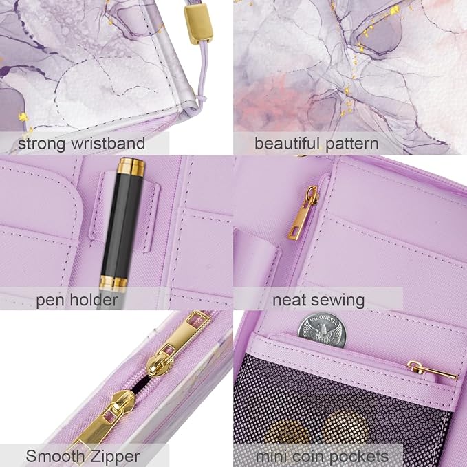 Family Passport Holder Wallet RFID Blocking Document Organizer | PU Leather Mulit-purpose Travel Wallet Credit Cards Case for Women Men, Smokey
