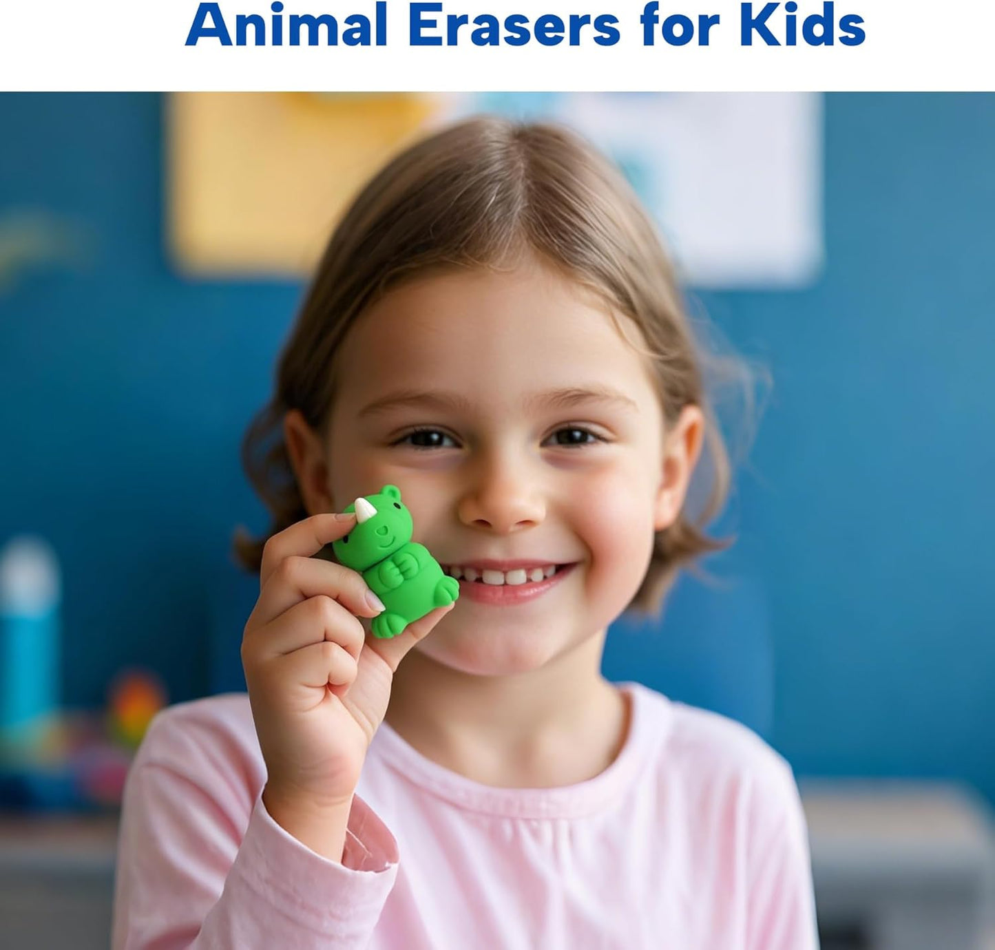 Animal Erasers for Kids, 45 Pcs Pencil Erasers Bulk Mini Animal Erasers Treasure Box Toys for Classroom Prizes School Supplies Party Favors