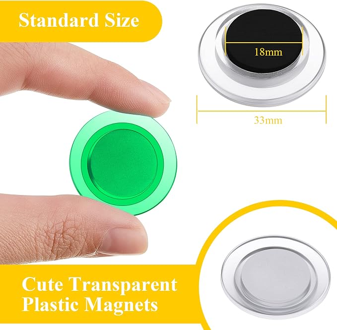 Outus 45 Pieces Bright Round Whiteboard Magnets 3 cm Refrigerator Magnets Dry Board Mini Fridge Teacher Supplies for Home Offices