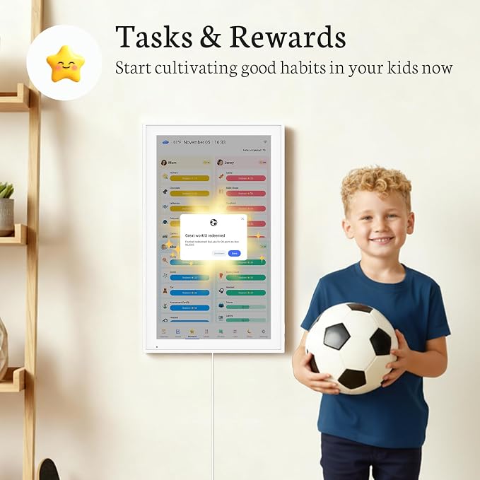 BSIMB 21.5 inch Digital Calendar Wall Touch Screen, Family Schedule Smart Calendar Interactive Display, Streamline Household Organization, Electronic Planner Wall Mountable in Portrait or Landscape