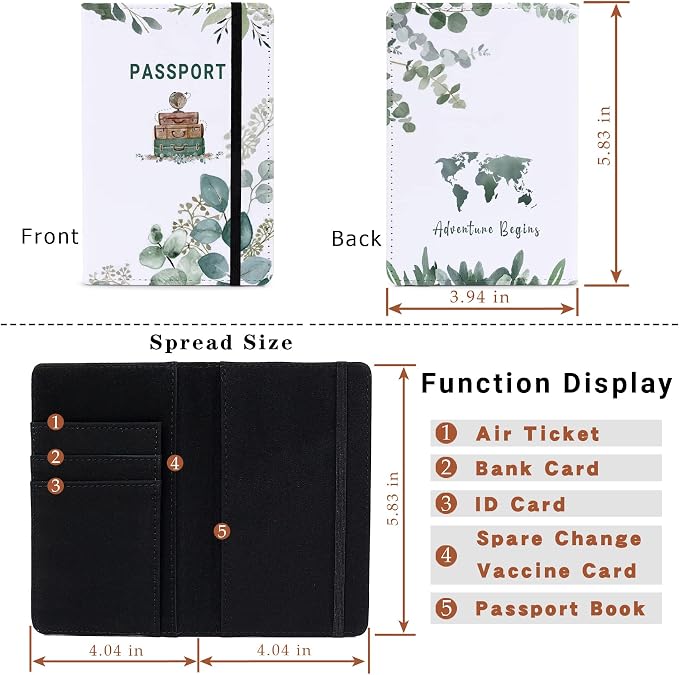 Passport Book Holder,Passport Wallet for Men Mr and Mrs Passport Holder for Women Passport Cover Passport Case for Couples Passport Books Holder Mother's Day (6x4)