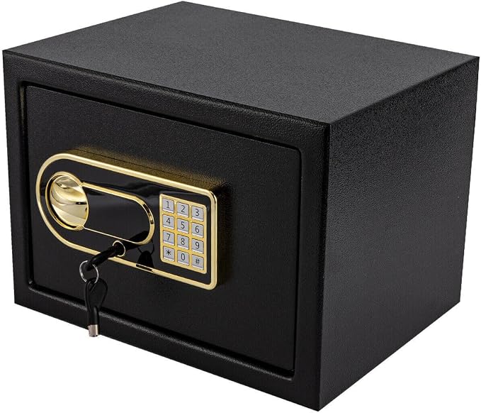 Steel Safe Box, 13*9*9inch Large Fireproof Safe Box for Home Use, Security Safe with Digital Keypad Lock for Money Cash Valuables Document Jewelry, Valuables, 13*9*9inch Rectangular