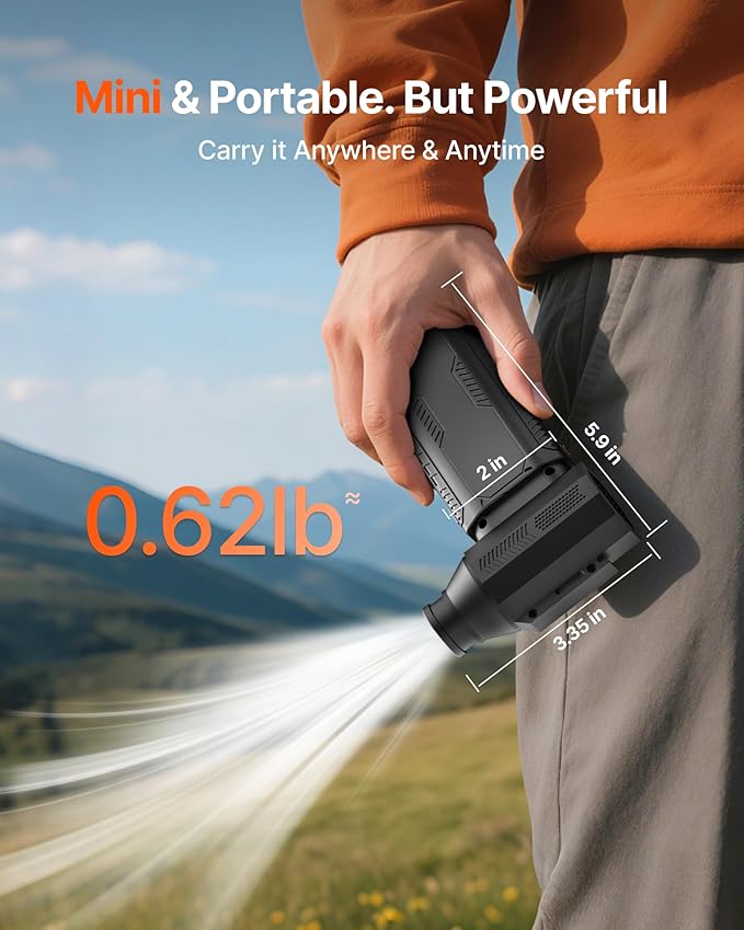 Compressed Air Duster, 130,000RPM Ultra-Powerful Cordless Electric Air Duster with 8000mAh Rechargeable Battery, 4-Gear Adjustable Air Blower for Keyboard, Computer, Car, Home Cleaning