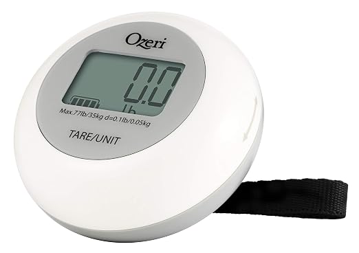 Ozeri Luggage Scale, with Twist-and-Go Battery-Free Charging, Travel Scale | Completely battery-free; simply twist to charge and power on and avoid last-minute overweight luggage charges at airports.