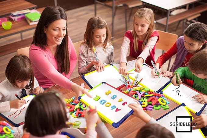 ScribbleDo 10 Pack Magnetic Dry Erase Board for Kids Whiteboard 9”x12” Includes White Board for Writing Learning & Drawing Art Educational Kids Toy