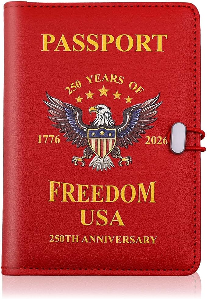 Melsbrinna Premium Leather Passport Holder Covers Case, Waterproof Rfid Blocking Travel Wallet Passport Holder with Pen Holder, Cute Passport Book for Women/Men