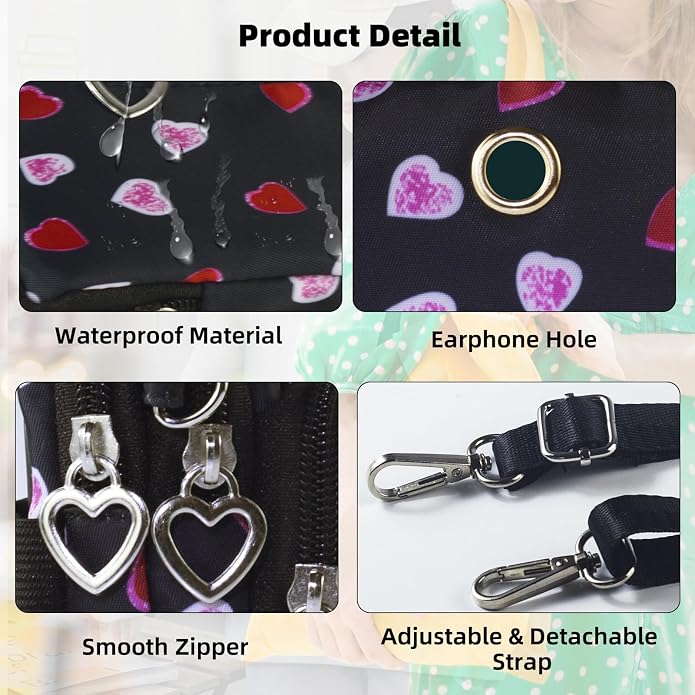 Small Crossbody Bag for Women - Mini Phone Purses with Crossbody Strap and Wallet - Nylon Arm Bag